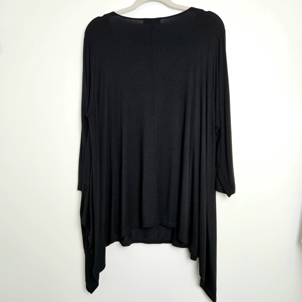 Comfy USA Black Jersey Knit Tunic Top Sz 1X - Picture 2 of 6